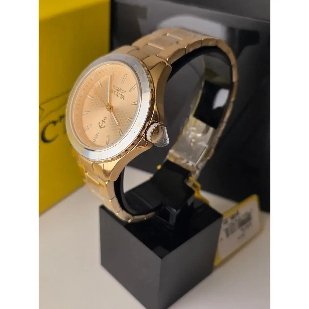Invicta Ocean Voyage 49976 Women's 38mm Gold Tone Watch NWT Anchor Dial Box